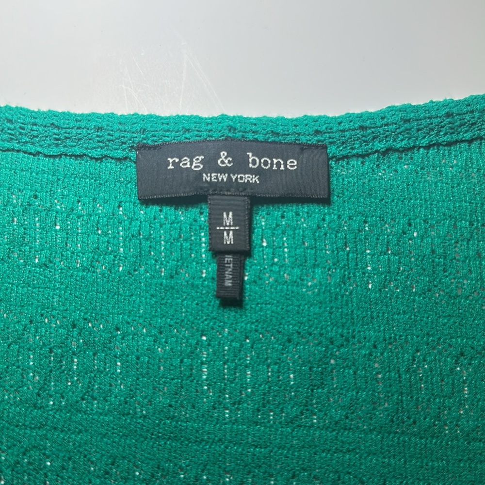 Rag & Bone Julia Textured Scoop Neck T-Shirt size medium color green - Picture 6 of 8